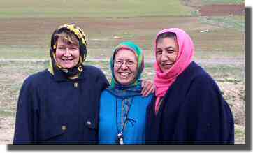 Pat, Ann and Olwyn in Iran.