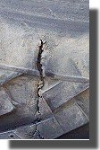 A gash in one of Imp's under-spec tyres. 